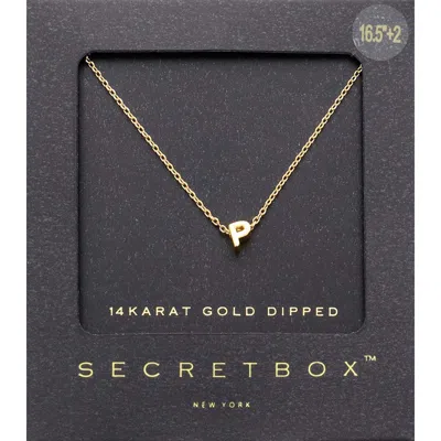 Fashnzfab -p- Secret Box _ 14k Gold Dipped Initial Monogram Pendant Necklace In Black