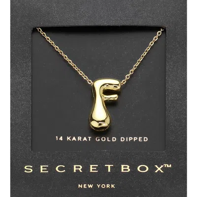 Fashnzfab Secret Box_ -f- 14k Gold Dipped Bubble Initial Monogram Pendant Necklace In Gold