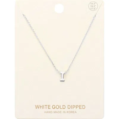Fashnzfab -i- White Gold Dipped Initial Monogram Metal Pendant Necklace In Multi