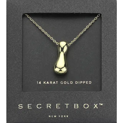 Fashnzfab Secret Box_ -i- 14k Gold Dipped Bubble Initial Monogram Pendant Necklace In Gold