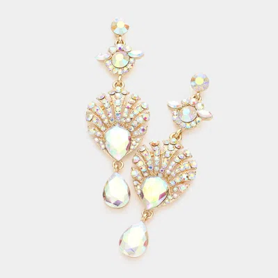 Fashnzfab Regal Peacock Drop Earrings - Ab, Gold In Multi