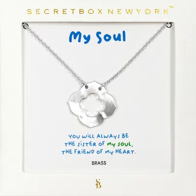 Fashnzfab Secret Box_brass Metal Quatrefoil Pendant Necklace In Multi