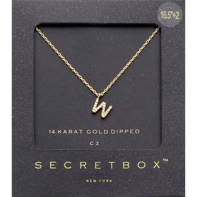 Fashnzfab -w- Secret Box _ 14k Gold Dipped Cz Initial Monogram Pendant Necklace In Multi