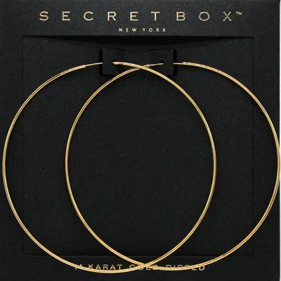 Fashnzfab Secret Box_14k Gold Dipped Wire Hoop Earrings - Gold In Gold