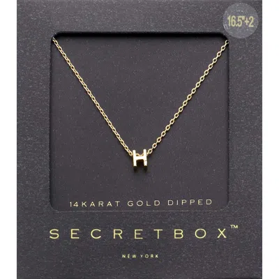 Fashnzfab -h- Secret Box _ 14k Gold Dipped Initial Monogram Pendant Necklace In Gold