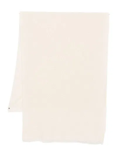 Peserico Textured Beige Virgin Wool Blend Scarf In Neutral