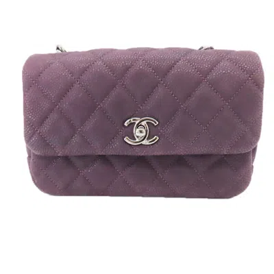 Pre-owned Chanel Mini Matelasse Chain Shoulder Bag Purple