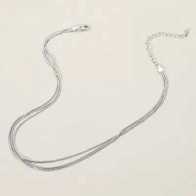 Fashnzfab Secret Box_triple Layered Brass Chain Necklace In Multi