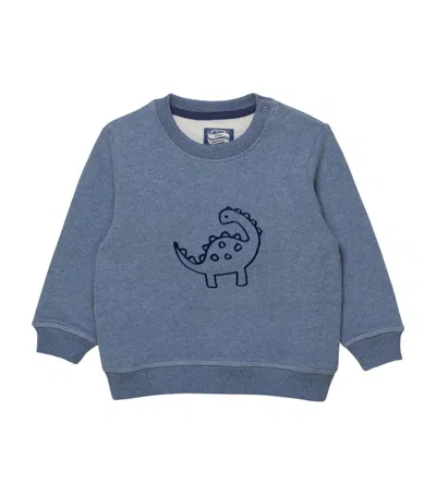 Trotters Cotton Dinosaur Sweatshirt In Blue