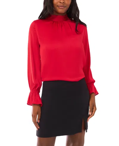 1.state Open Back Bell Sleeve Blouse In Red