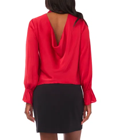 1.state Open Back Bell Sleeve Blouse In Red