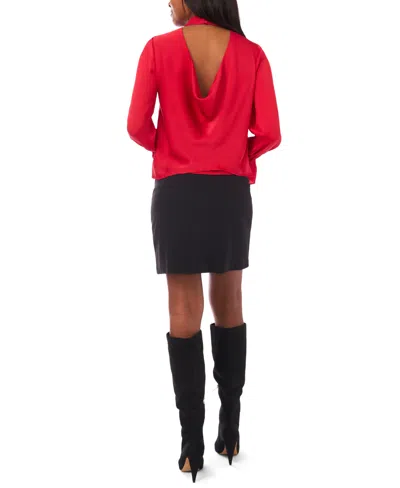 1.state Open Back Bell Sleeve Blouse In Red