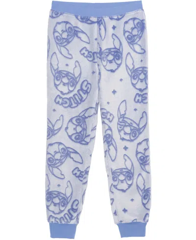 Disney Girls 7-14 Debossed Plush Jogger Pull-on Pants In Blue