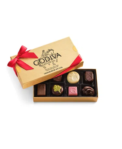 Godiva Assorted Chocolate Gift Box With Red Ribbon, 8 Pieces In Multi