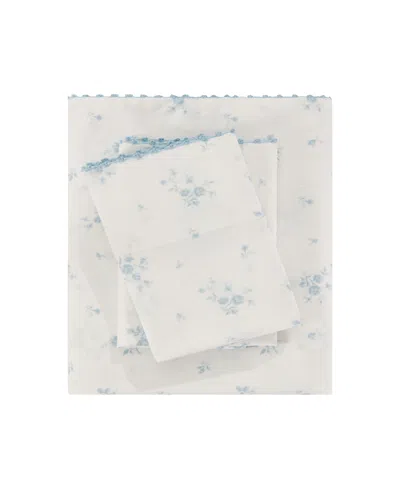 Sunham Callie Floral 200-thread Count 4-pc. Sheet Set, Queen In White