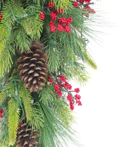 Puleo 28" Pre-lit Artificial Adorned Banister Swag In Multi