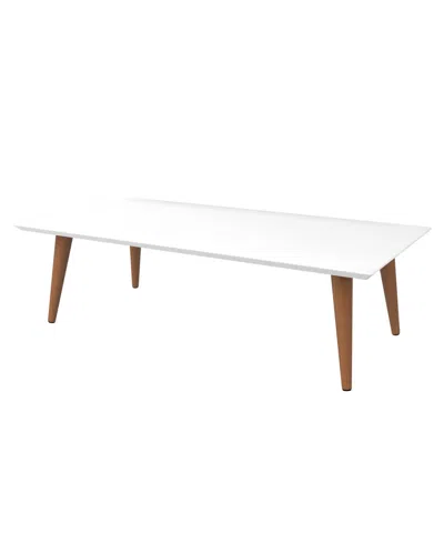Manhattan Comfort Utopia 17.52" Wood Low Rectangle Coffee Table In White