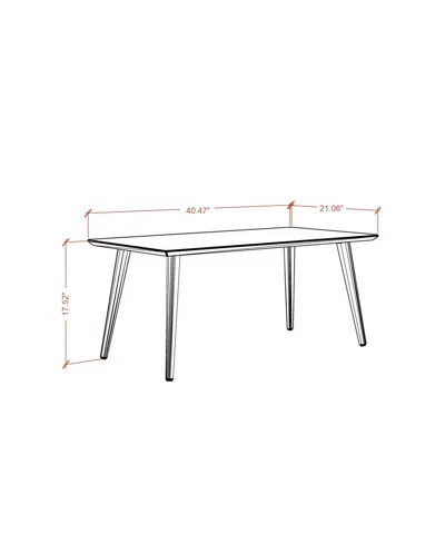 Manhattan Comfort Utopia 17.52" Wood Low Rectangle Coffee Table In White