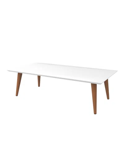 Manhattan Comfort Utopia 17.52" Wood Low Rectangle Coffee Table In White