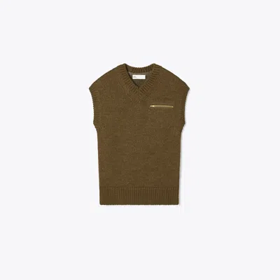 Tory Burch Wool Sweater Vest In Brown