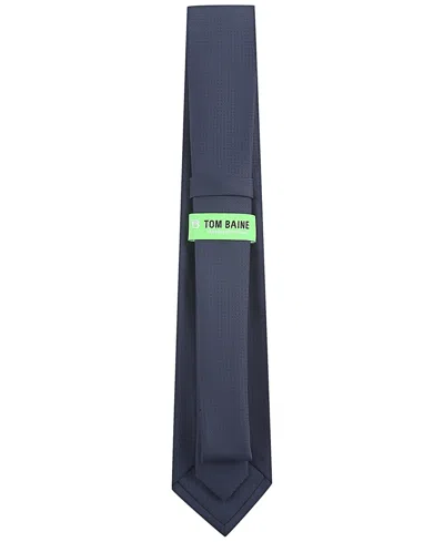Tom Baine Men's Classic Micro Grid Tie In Blue