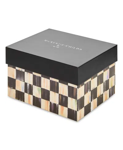 Mackenzie-childs Mocha Check Porcelain Mug In Neutral