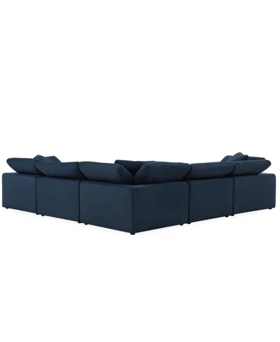 Macy's Furniture Fog 5-pc. Fabric Chaise L-sectional Sofa Set In Blue