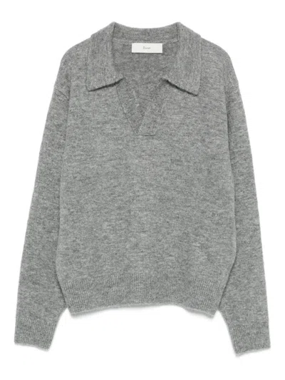 Dunst V-neck Polo-collar Sweater In Gray