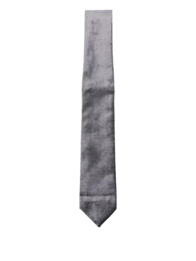 Forte Forte Velvet Texture Ties In Standard Width In Gray