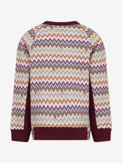 Missoni Boys Zigzag Logo Sweatshirt In Burgundy