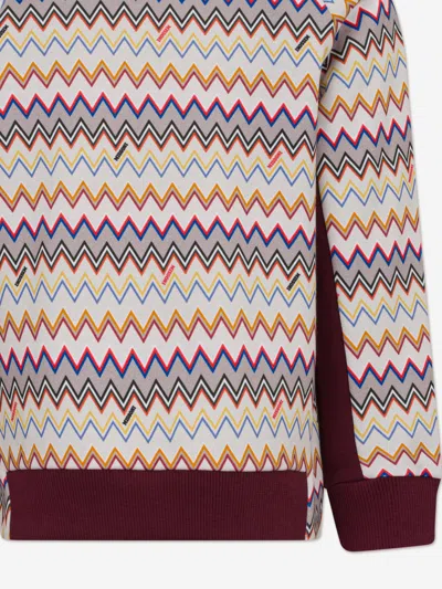 Missoni Boys Zigzag Logo Sweatshirt In Burgundy