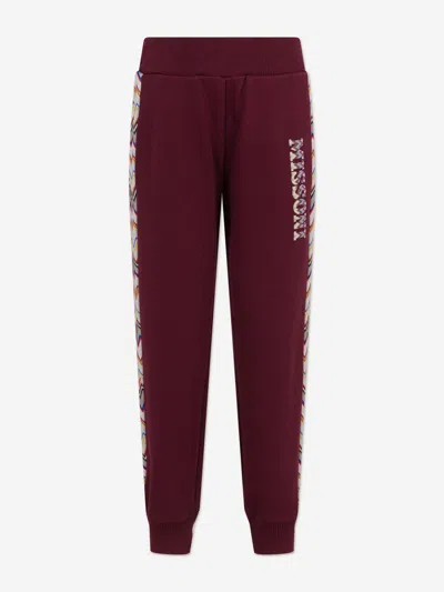 Missoni Boys Logo Joggersin Purple 10 Yrs In Burgundy