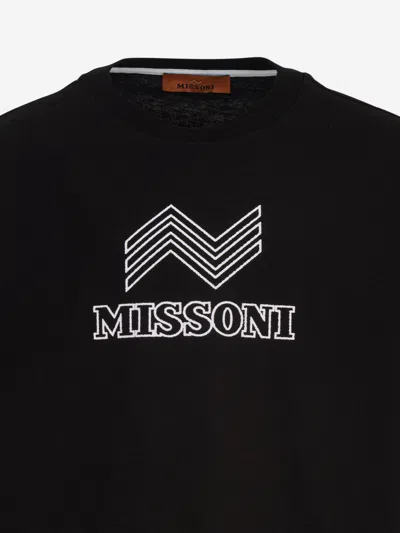 Missoni Boys Logo T-shirt In Black