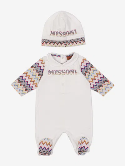 Missoni Baby Boys Zigzag Babygrow Set In White
