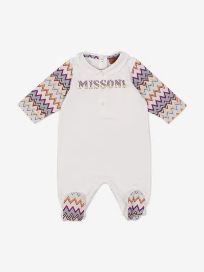 Missoni Baby Boys Zigzag Babygrow Set In White