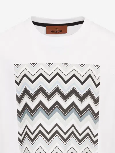 Missoni Boys Zigzag Logo T-shirt In White