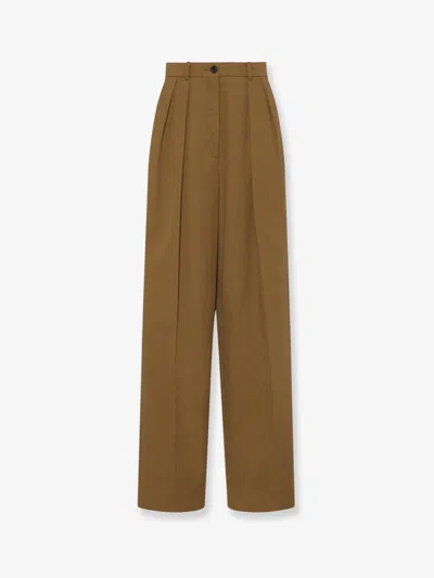 The Row Tailored Trousers With Pleats And Pockets In Brown