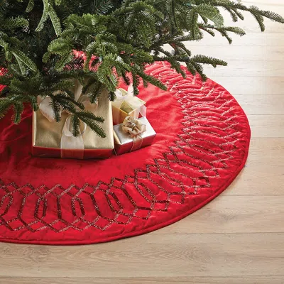 Frontgate Ruby Noel Tree Skirt In Red