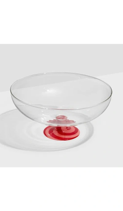 Fazeek Swirl Salad Bowl Red/pink In Transparent