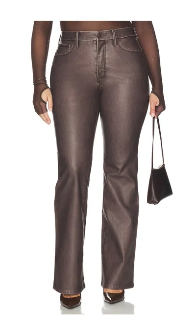 Good American Good Classic Bootcut Faux Leather Pants In Vamp In Brown