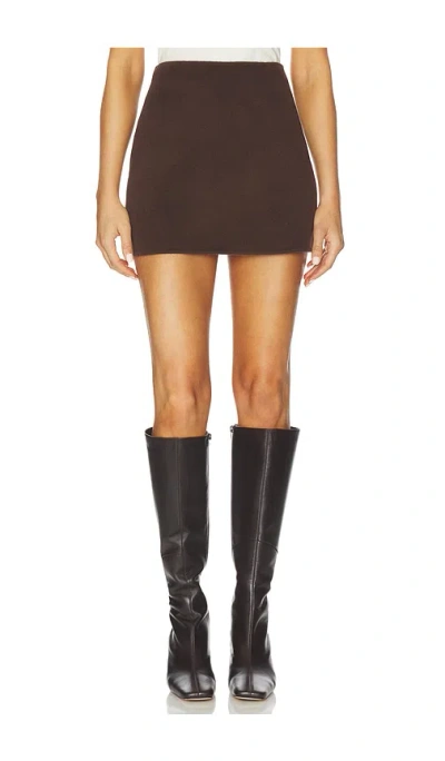 L'academie By Marianna Milly Wool Mini Skirt In Brown