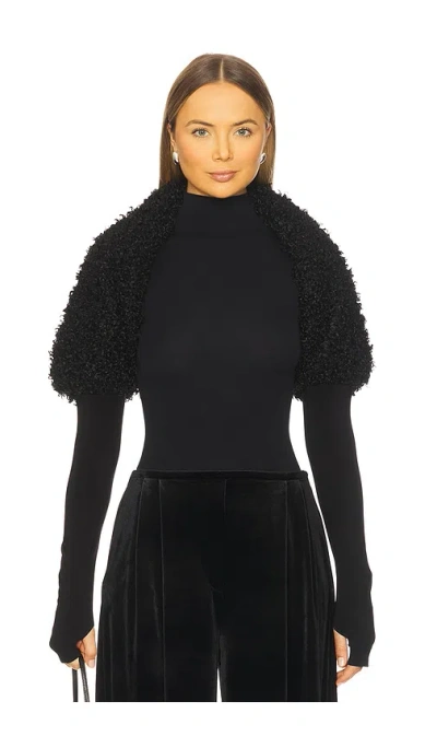 Norma Kamali Long Sleeve Shruggie In Black