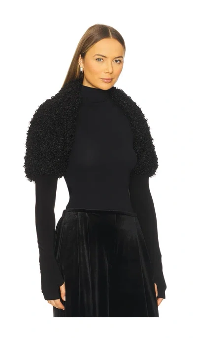 Norma Kamali Long Sleeve Shruggie In Black