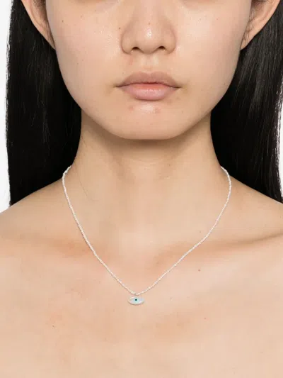 Undercover Beaded Eye Pendant Necklace In Multi