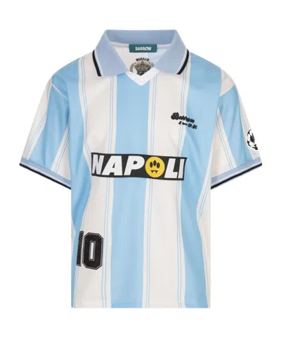 Barrow Logo Embroidered Striped Jersey In Blue
