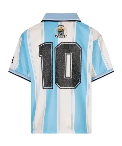 Barrow Logo Embroidered Striped Jersey In Blue