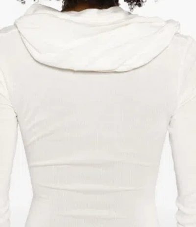 Aya Muse Fine-knit Ultra-long Dress In White