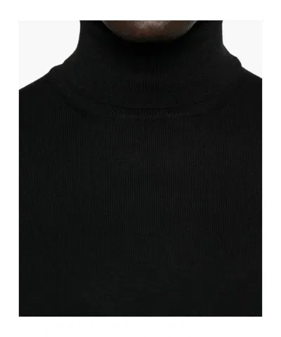 Tagliatore Turtleneck Sweater With Ribbed Collar And Cuffs In Black