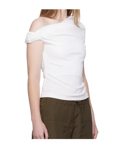 Paris Georgia Ida One-shoulder Draped Top In White