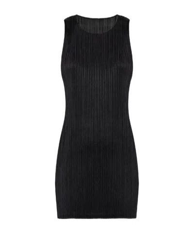 Issey Miyake Navy New Colorful Basics 4 Midi Dress In Black